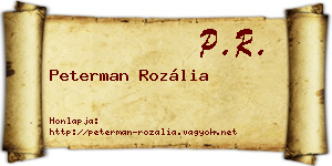 Peterman Rozália névjegykártya