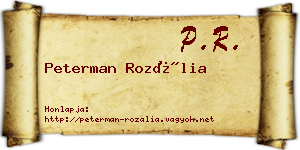 Peterman Rozália névjegykártya